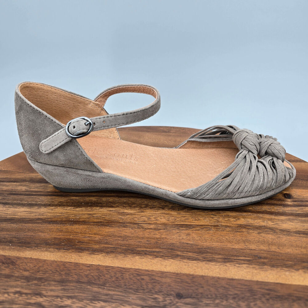 Gentle Souls Gray Suede Sandals